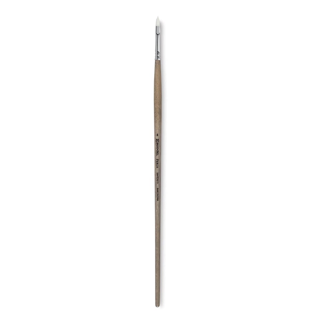 Escoda Perla Toray White Synthetic Brush - Filbert, Long Handle, Size 4